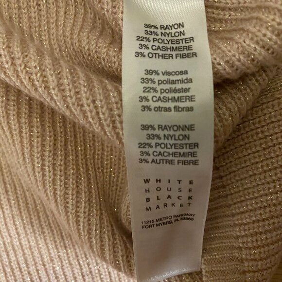 WHBM Pink Sweater w Silver Metallic Shimmer Detailing Size Medium - Picture 9 of 9